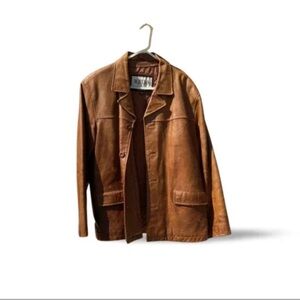M. Julian/Wilsons Leather Brown Distressed Leather Coat Men’s L